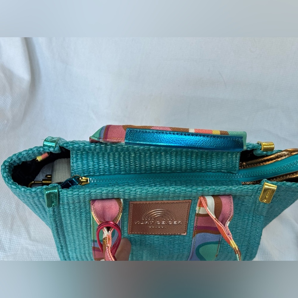 Kurt Geiger Multicolor Woven Tote and Crossbody NWT - Picture 4 of 13